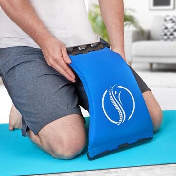 Back Stretcher and Posture Corrector on blue Yoga mat