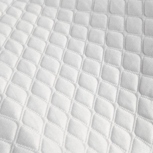 Close up photo of the high quality material used in the Slumbar knee pillow case