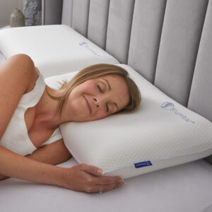 young women sleeping on a Slumbar luxury Memory foam pillow