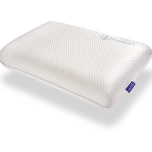 Luxury Memory foam pillow by Slumbar being displayed on a white background